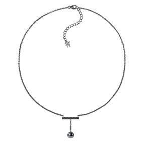 Acro Balance Silver 925 Black Flash Plated Short Necklace-